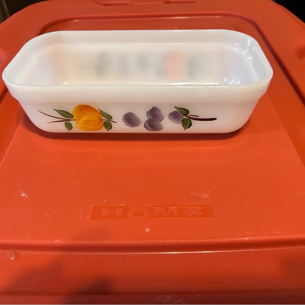 Floral White Rectangular Dish